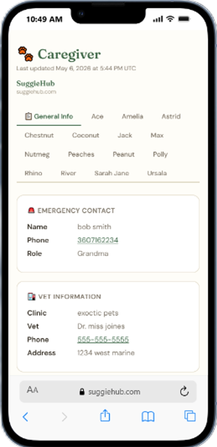 Caregiver view