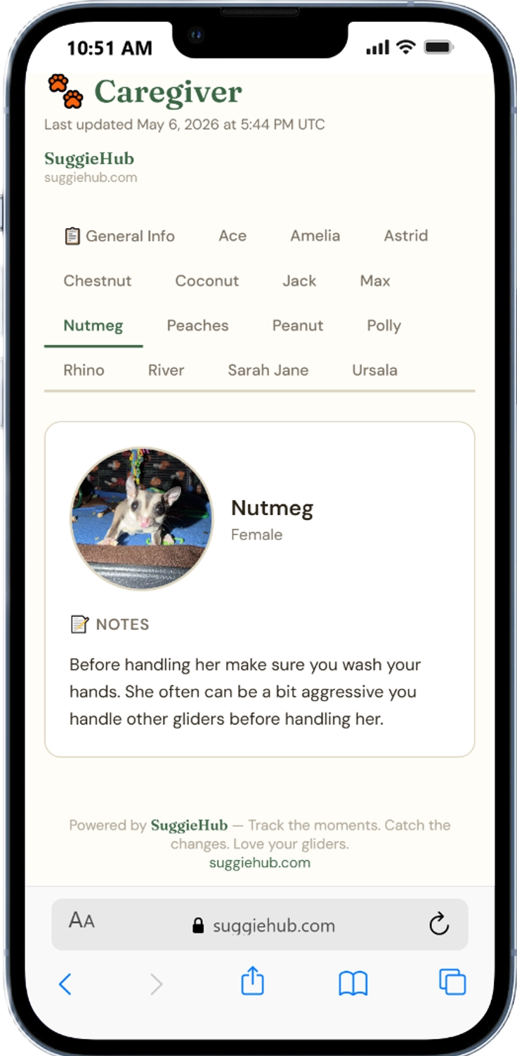 Caregiver glider tab